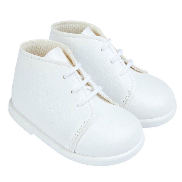 White Patent Soft Sole Baby Shoes for Boys