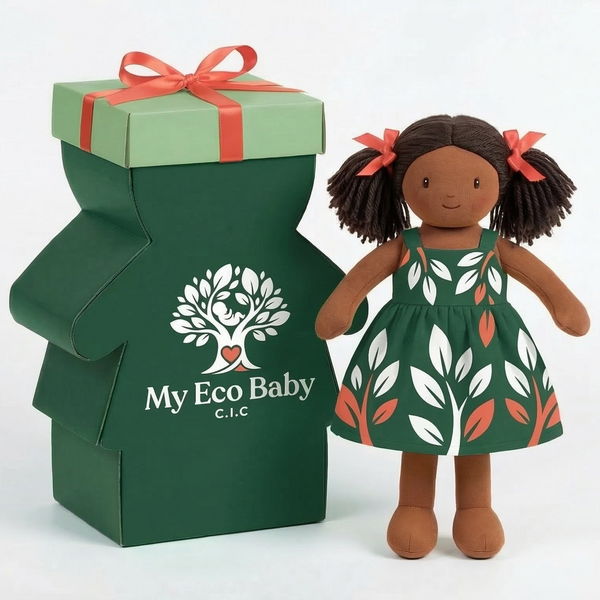 Soft Handmade Doll with Embroidered Face