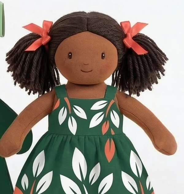 Soft Handmade Doll with Embroidered Face